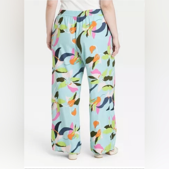 Women's High-Rise Wide Leg Linen Pull-On Pants - Picture 4 of 5